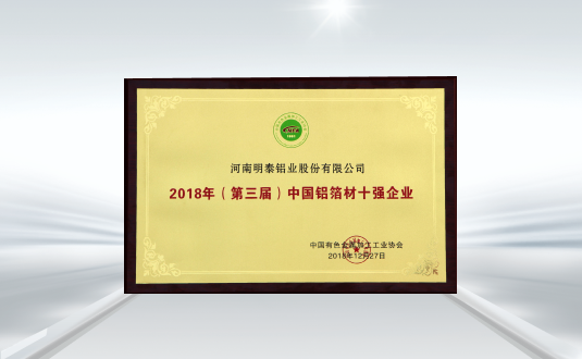 (第三屆)中(zhong)國(guo)鋁箔材(cai)十強齊(qi)業